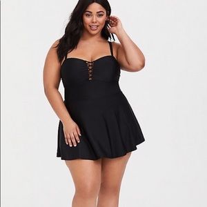 Torrid Lattice Swim Dress - Size 1 Black